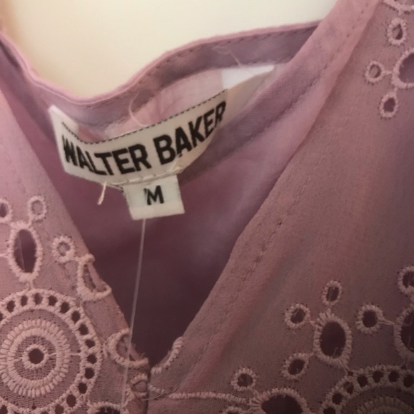 Walter Baker Lilac Eyelet Top with Ruffled Sleeves - Picture 4 of 8